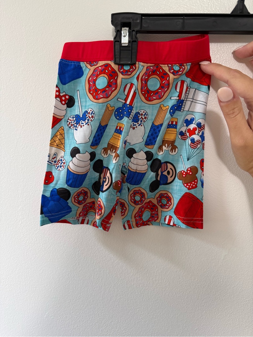 Kids Red Disney Snacks Bamboo Shorts